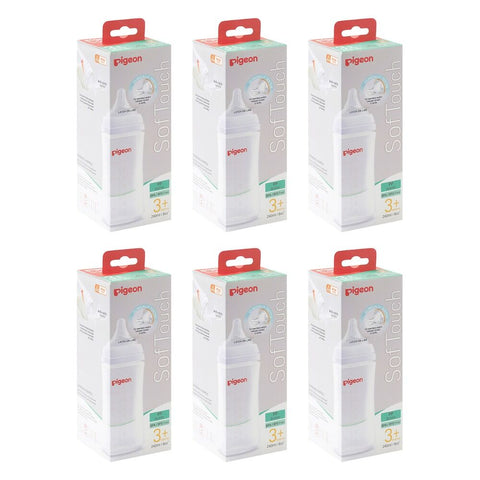 Pigeon SofTouch Nursing Bottle PP 240mL Pack of 6