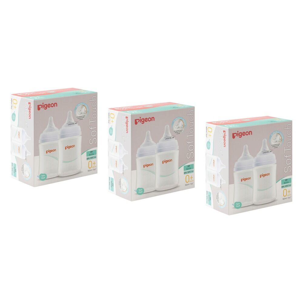 Pigeon SofTouch BPP Nursing Bottle PP Twin Pack 160mL Bundle of 3