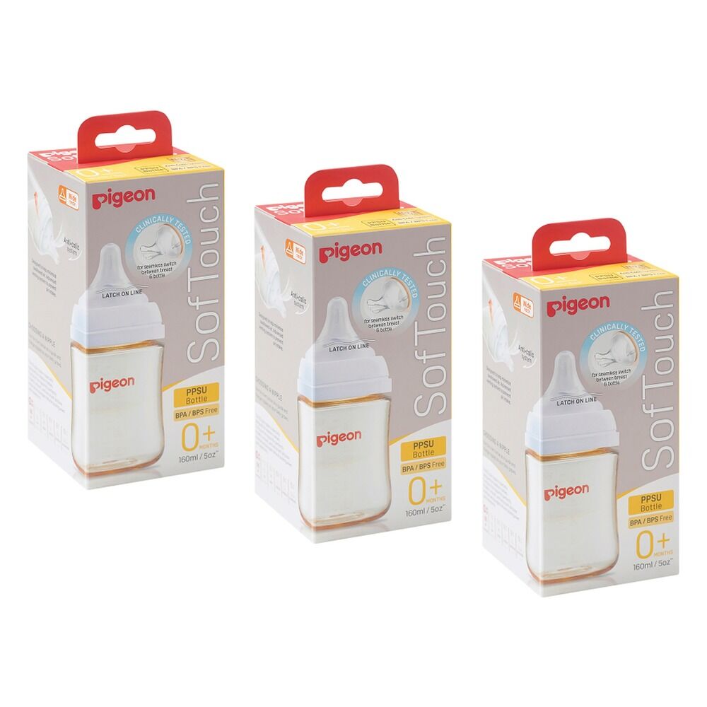 Pigeon SofTouch BPP Nursing Bottle PPSU 160mL Pack of 3