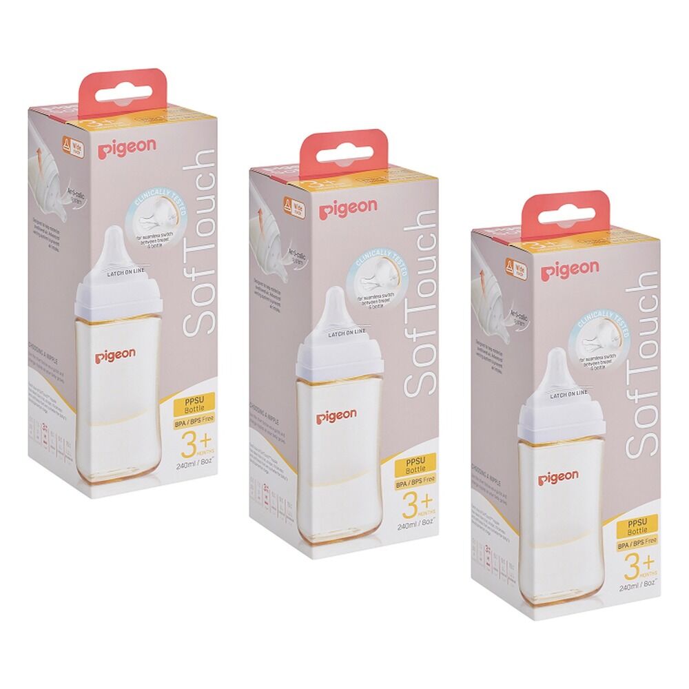 Pigeon SofTouch BPP Nursing Bottle PPSU 240mL Pack of 3