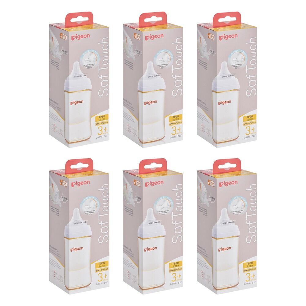 Pigeon SofTouch BPP Nursing Bottle PPSU 240mL Pack of 6