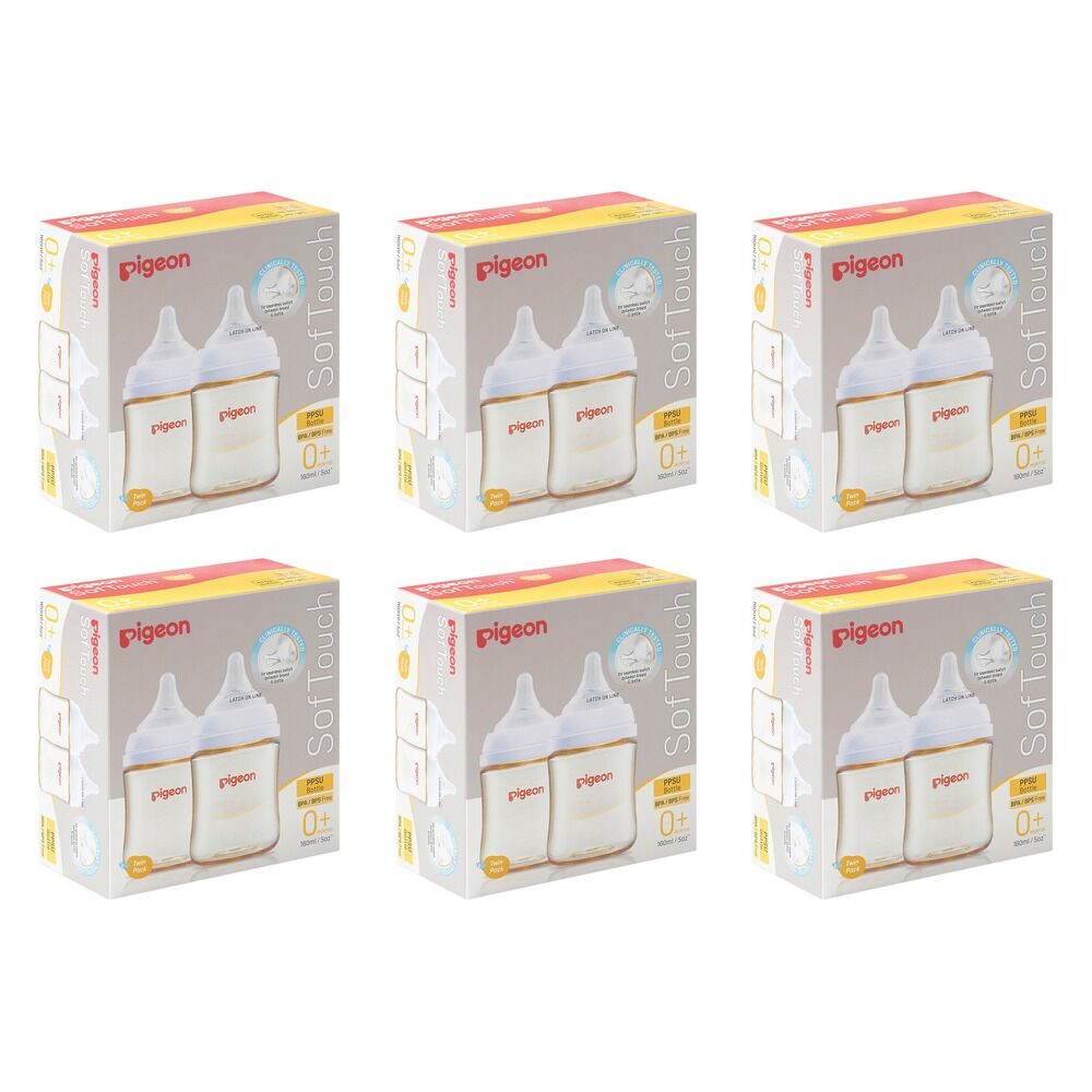 Pigeon SofTouch BPP Nursing Bottle PPSU Twin Pack 160mL Bundle of 6