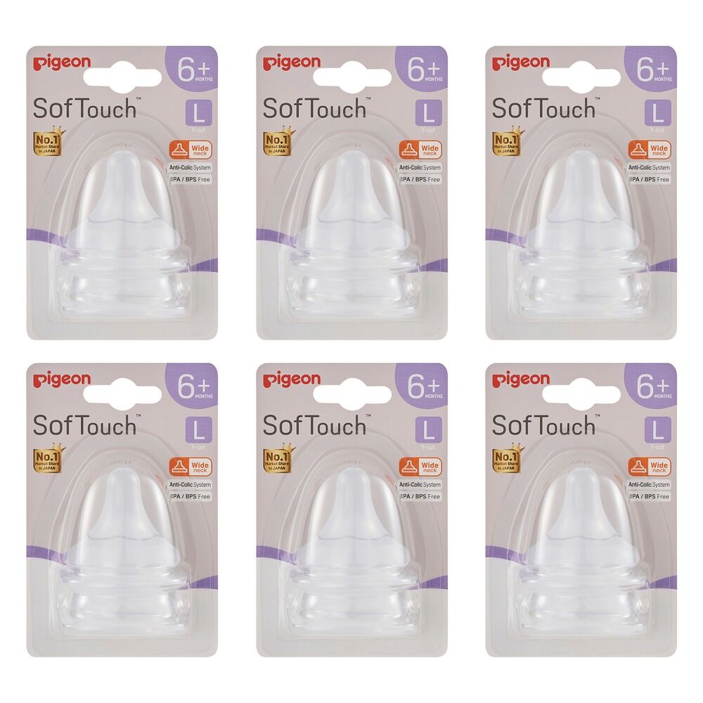 Pigeon SofTouch BPP Nipple L 2 Piece Pack of 6