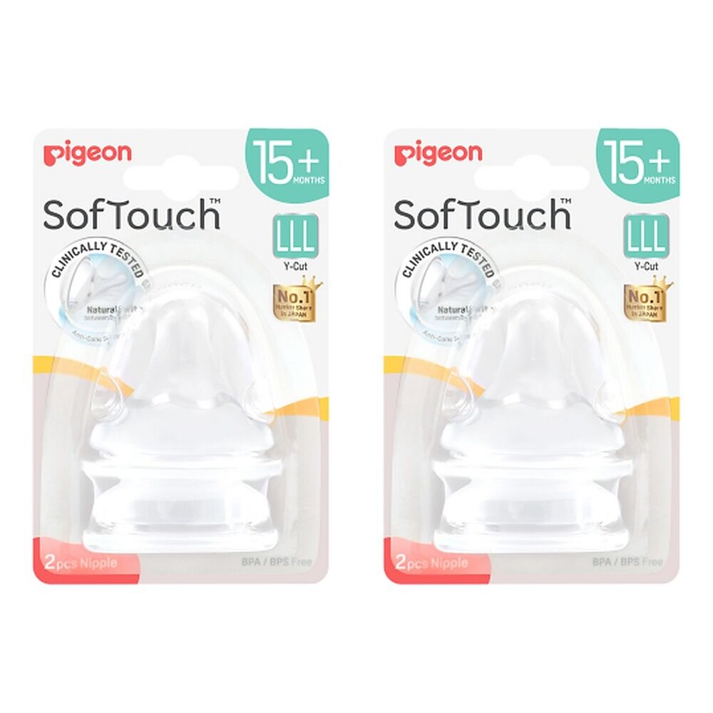 Pigeon SofTouch Nipple LLL 15+ Months 2 Pieces Pack of 2