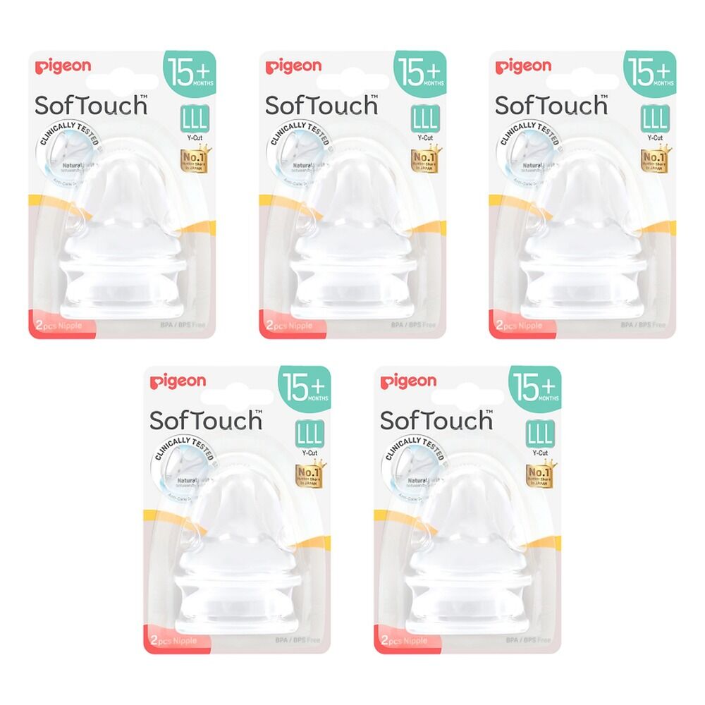 Pigeon SofTouch Nipple LLL 15+ Months 2 Pieces Pack of 5