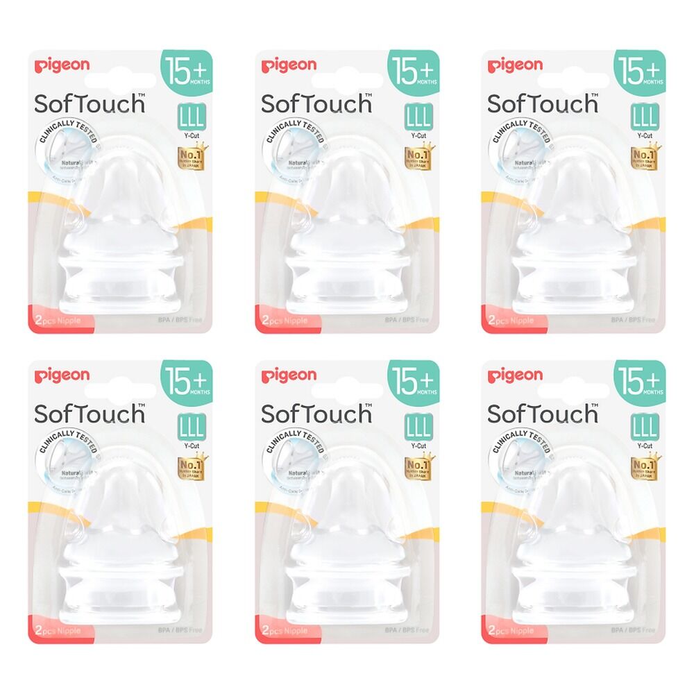 Pigeon SofTouch Nipple LLL 15+ Months 2 Pieces Pack of 6