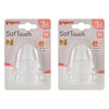 Pigeon SofTouch Baby Bottle Teat M 3m+ Twin Pack Bundle of 2