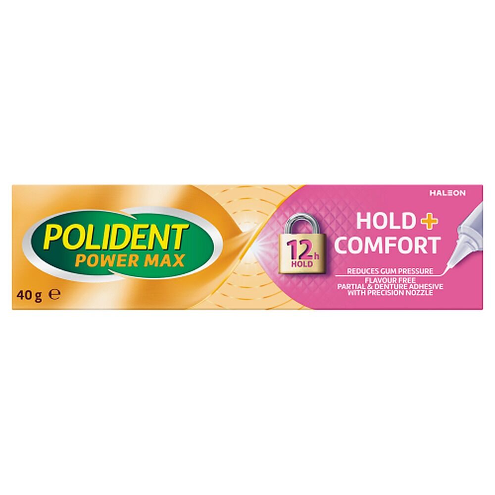 Polident Power Max Hold + Comfort Denture Adhesive 40g