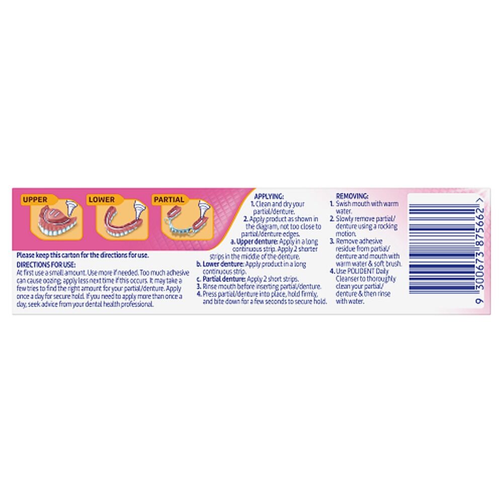 Polident Power Max Hold + Comfort Denture Adhesive 40g