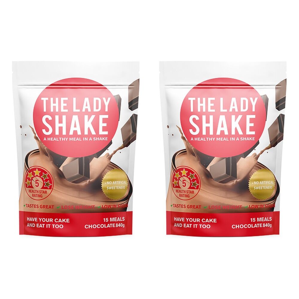 The Lady Shake Chocolate Meal Replacement 840g Pack of 2