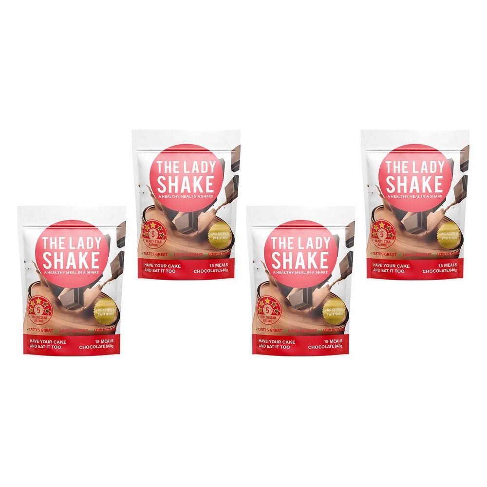 The Lady Shake Chocolate Meal Replacement 840g Pack of 4