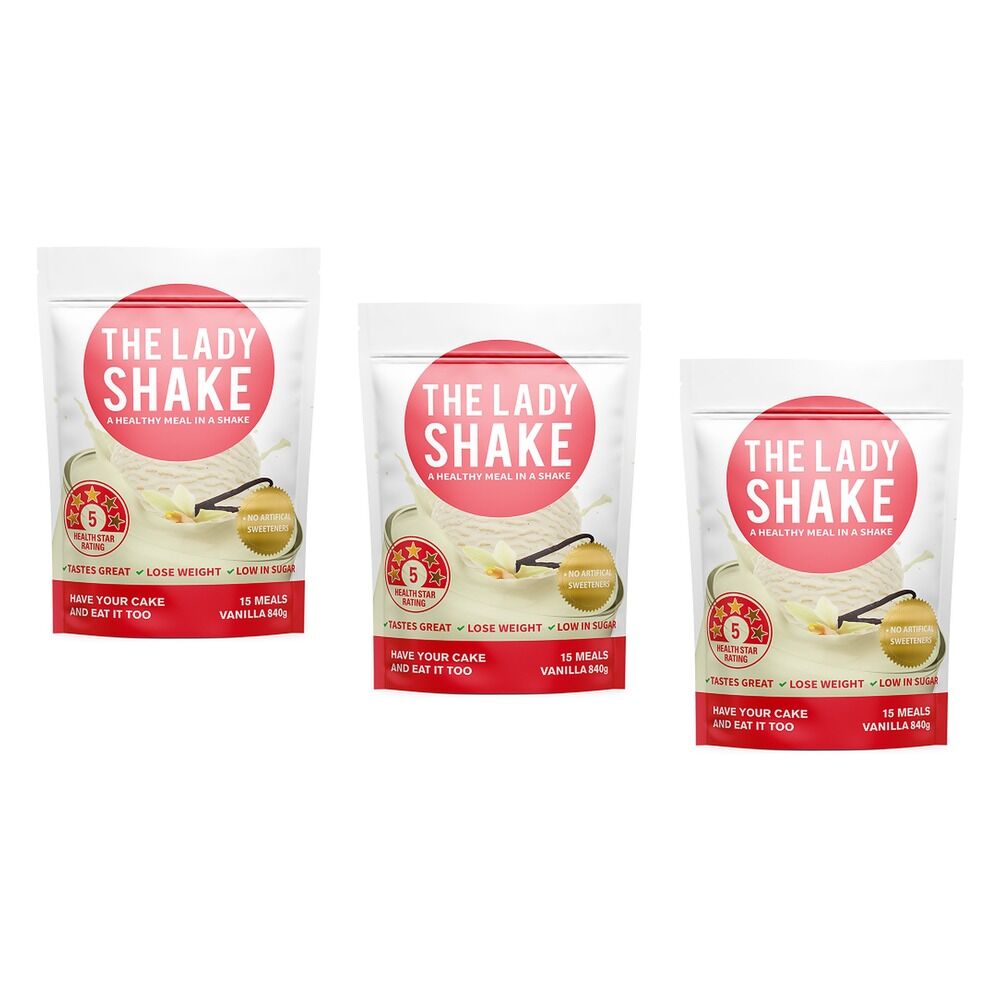 The Lady Shake Vanilla 840g Pack of 3