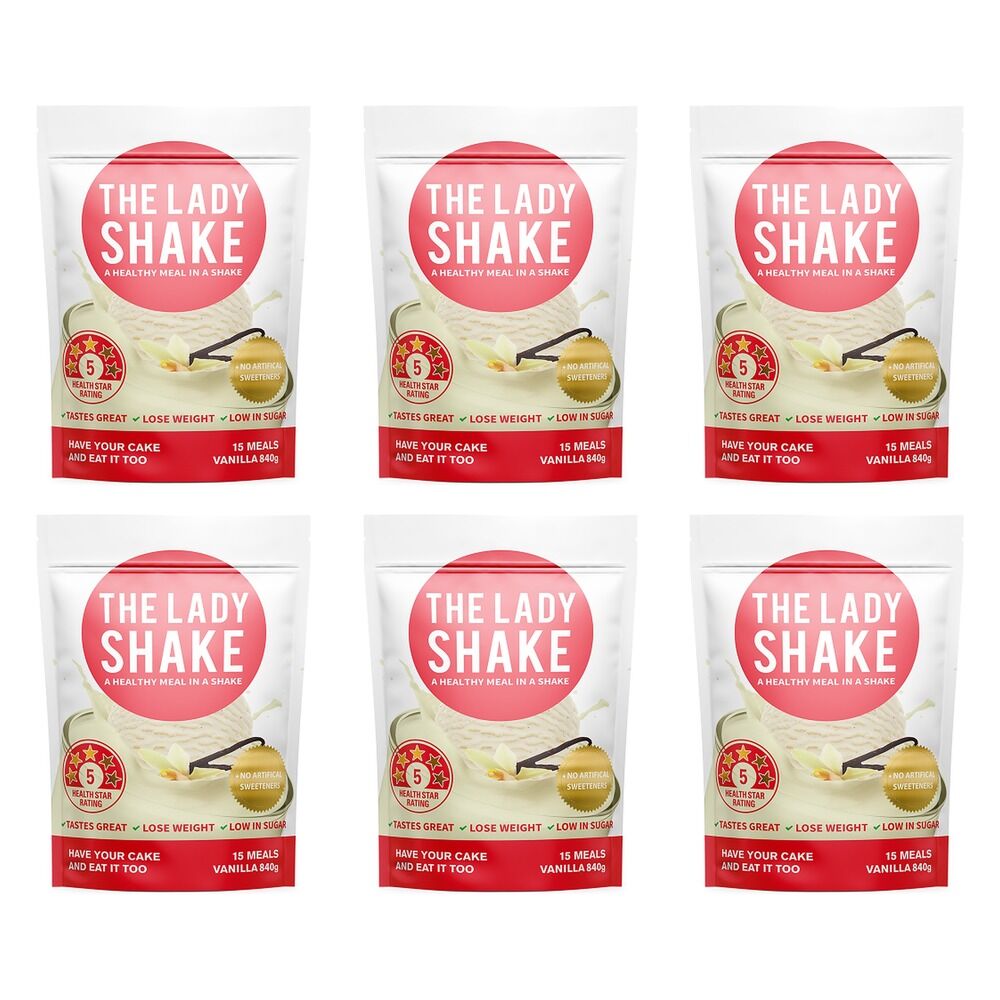 The Lady Shake Vanilla 840g Pack of 6