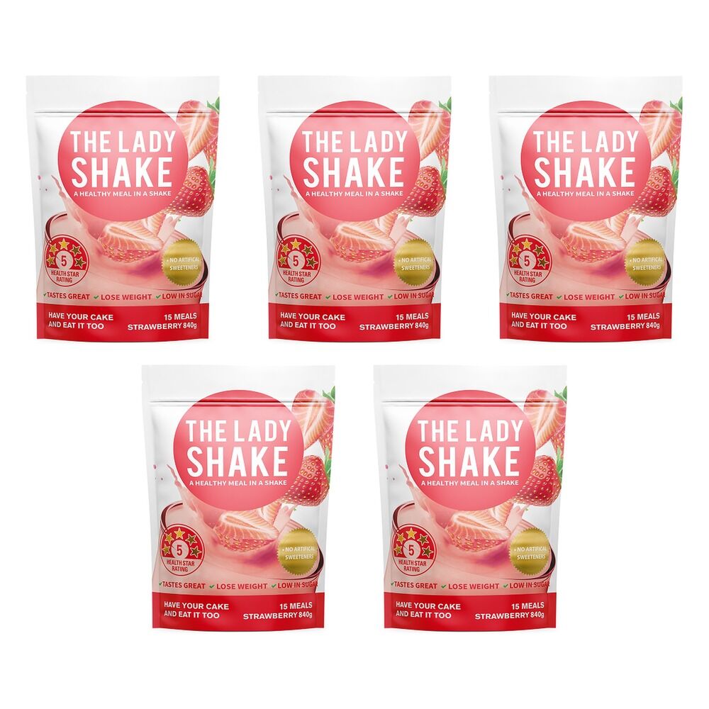 The Lady Shake Strawberry 840g Pack of 5