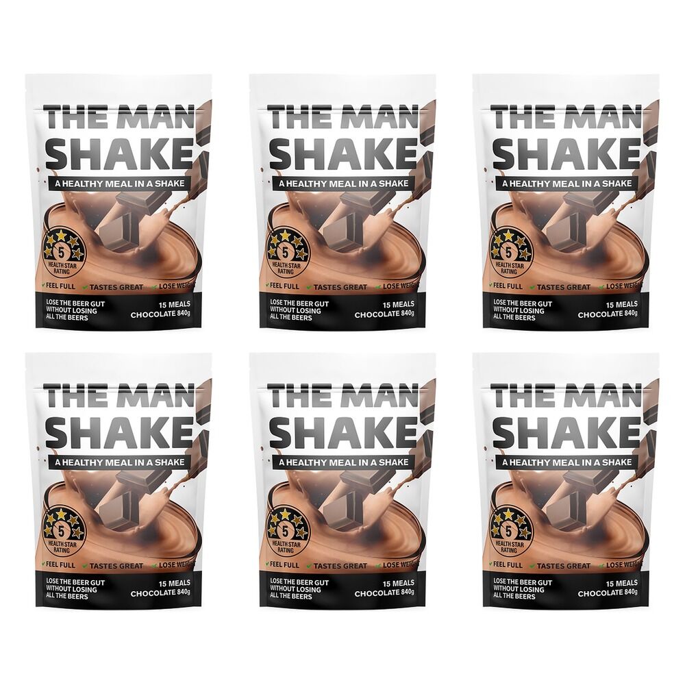 The Man Shake Chocolate Meal Replacement 840g Pack of 6