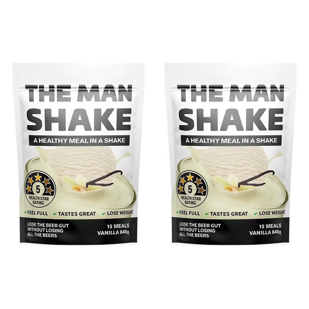 The Man Shake Vanilla Meal Replacement Shake 840g Pack of 2