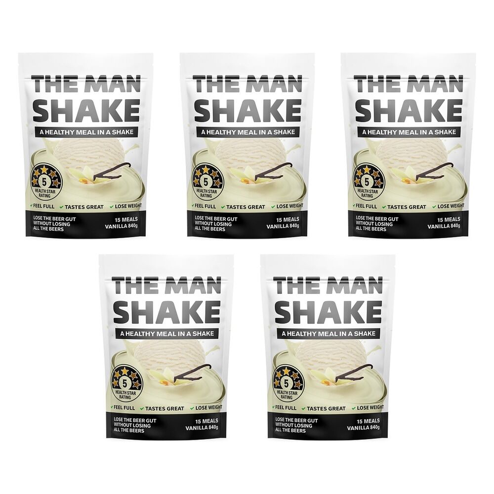 The Man Shake Vanilla Meal Replacement Shake 840g Pack of 5