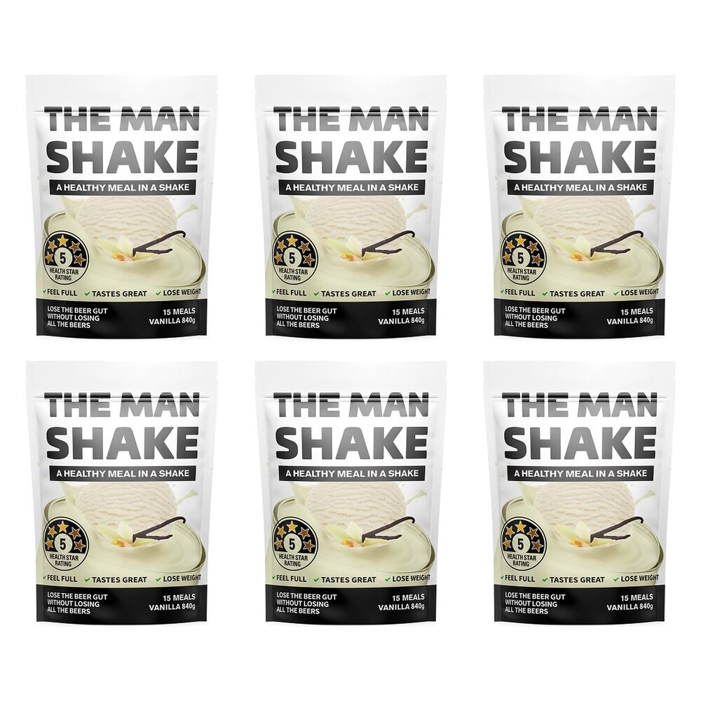The Man Shake Vanilla Meal Replacement Shake 840g Pack of 6