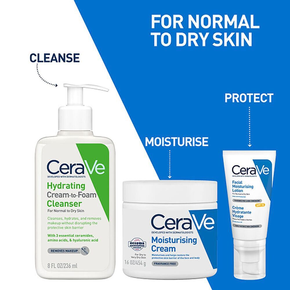 CeraVe Hydrating Cream-to-Foam Cleanser 236mL