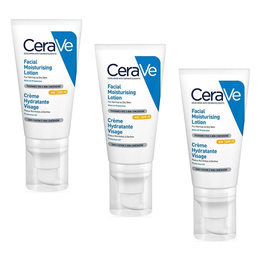 CeraVe Facial Moisturising Lotion AM SPF 15 52mL Pack of 3