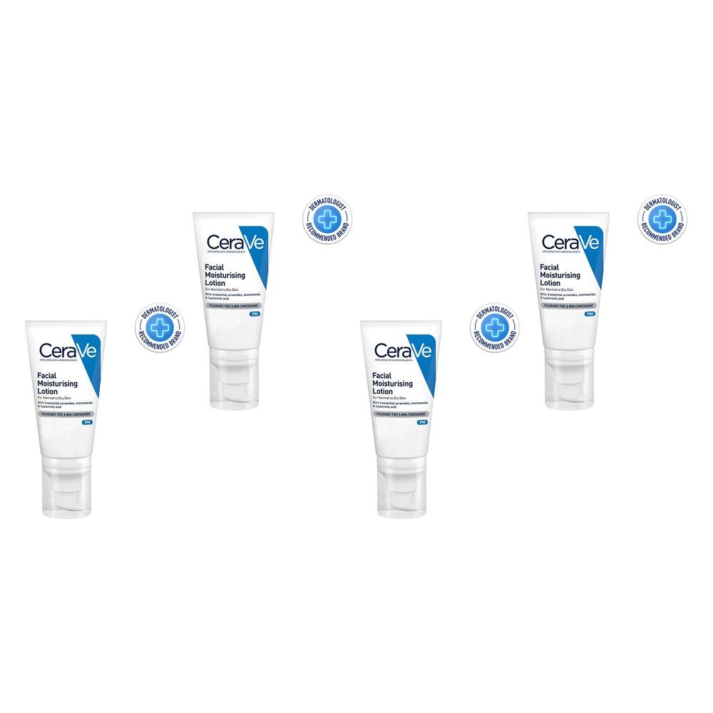 CeraVe Facial Moisturising Lotion PM 52mL Pack of 4