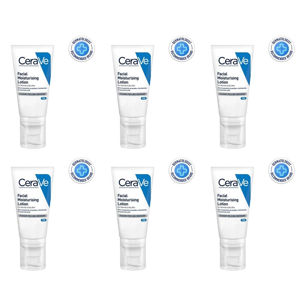 CeraVe Facial Moisturising Lotion PM 52mL Pack of 6