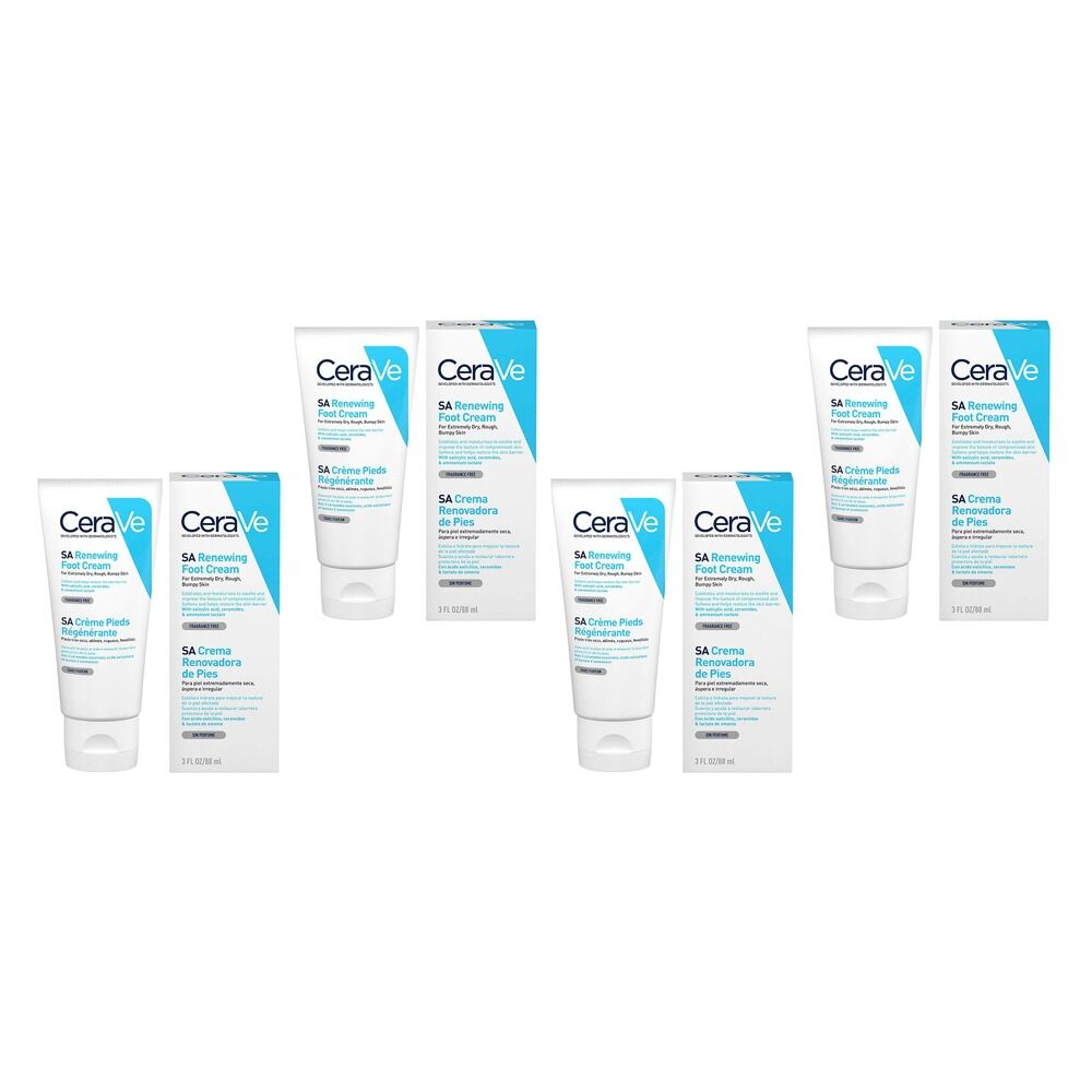 CeraVe SA Renewing Foot Cream 88mL Pack of 4