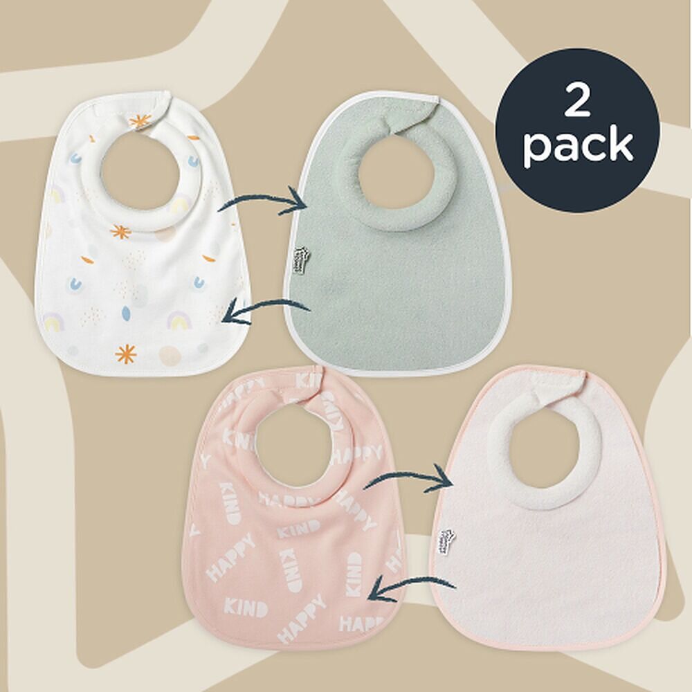 Tommee Tippee ComfeeFit Milk Feeding Bibs 0m+ Assorted 2 Pack