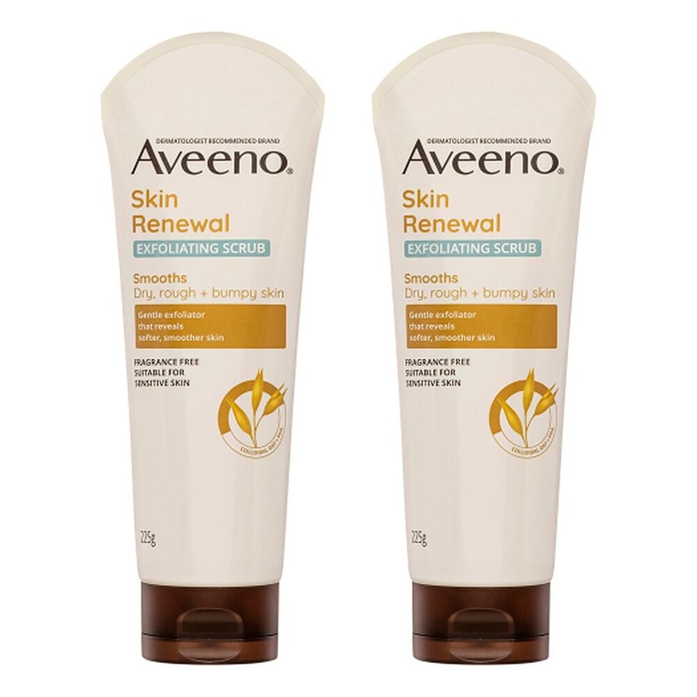Aveeno Skin Renewal Exfoliating Body Scrub 225g Pack of 2