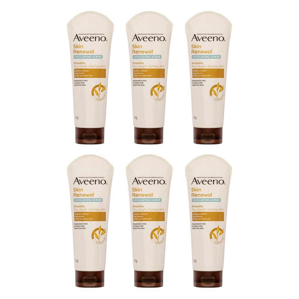 Aveeno Skin Renewal Exfoliating Body Scrub 225g Pack of 6