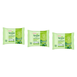 Simple Biodegradable Facial Wipes 25 Wipes x 6 Bundle of 3