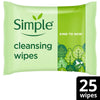 Simple Biodegradable Facial Wipes 25 Wipes x 6