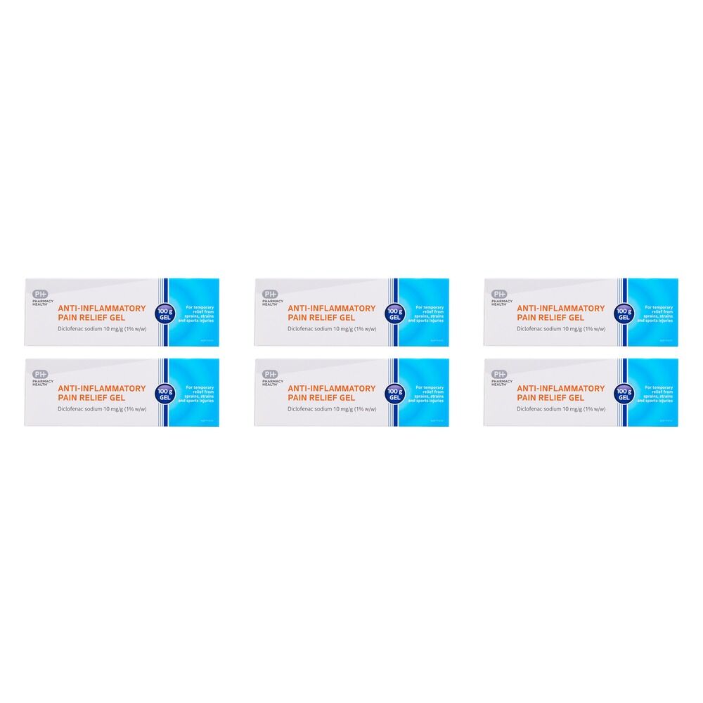 Pharmacy Health Anti-Inflammatory Pain Relief Gel 100g Pack of 6