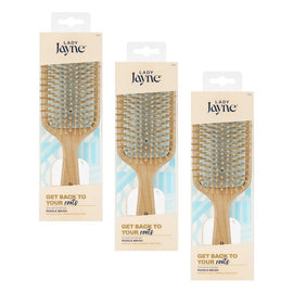 Lady Jayne Maple Wood Paddle Brush Soothe and Detangle Pack of 3