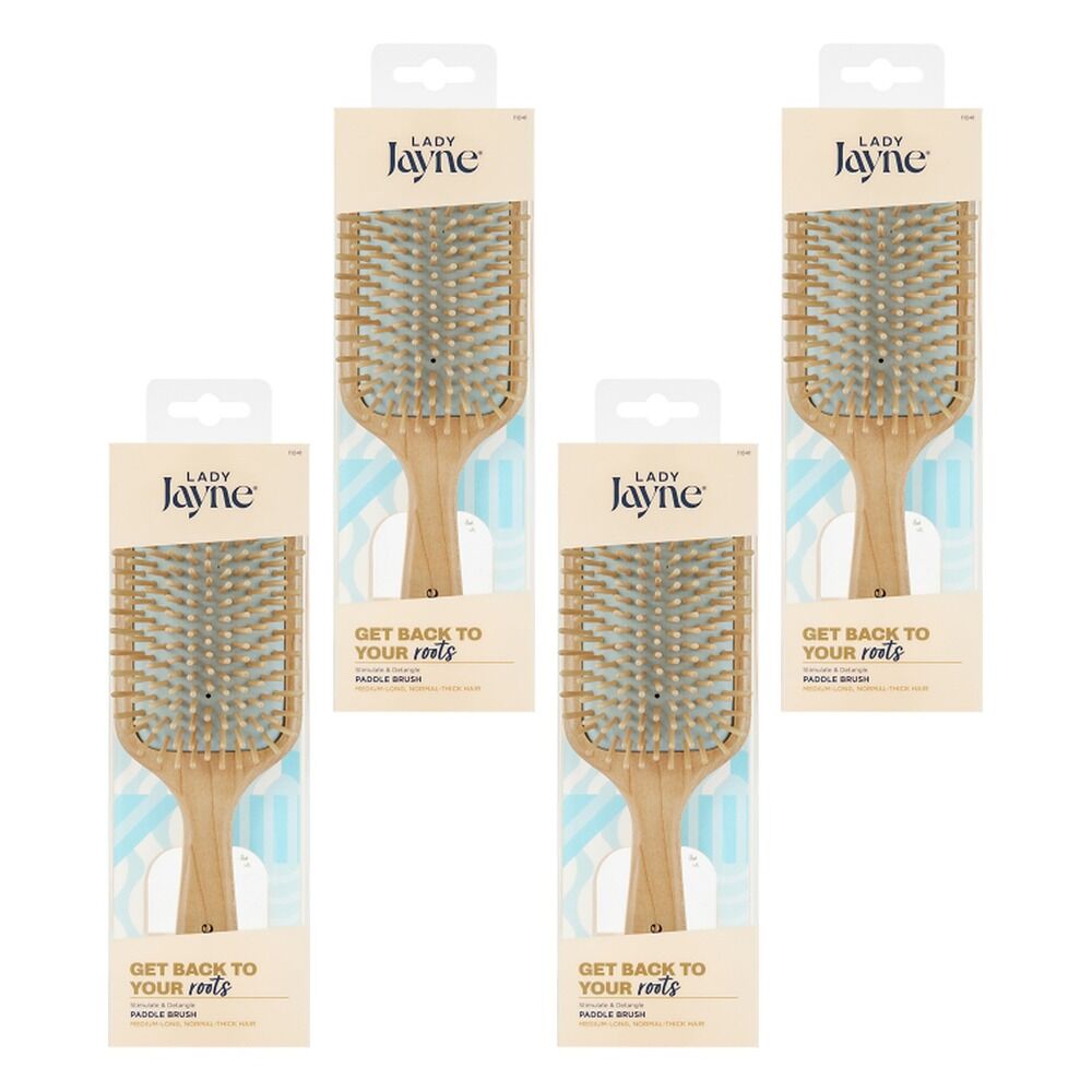 Lady Jayne Maple Wood Paddle Brush Soothe and Detangle Pack of 4