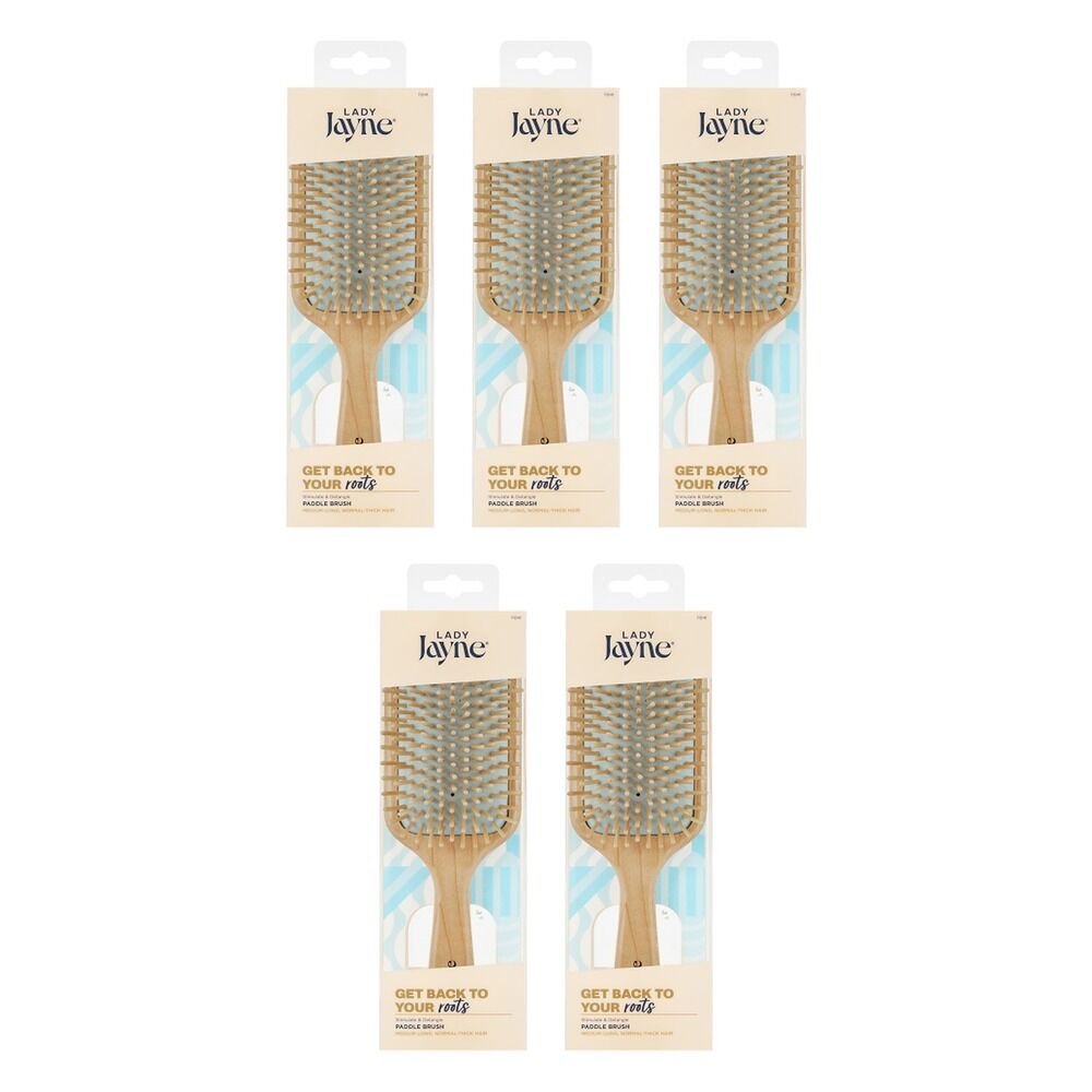 Lady Jayne Maple Wood Paddle Brush Soothe and Detangle Pack of 5
