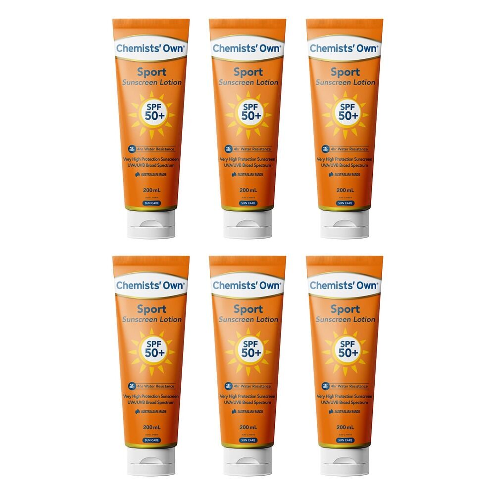 Chemists' Own Sunscreen Lotion Sport SPF 50+ 200mL Pack of 6