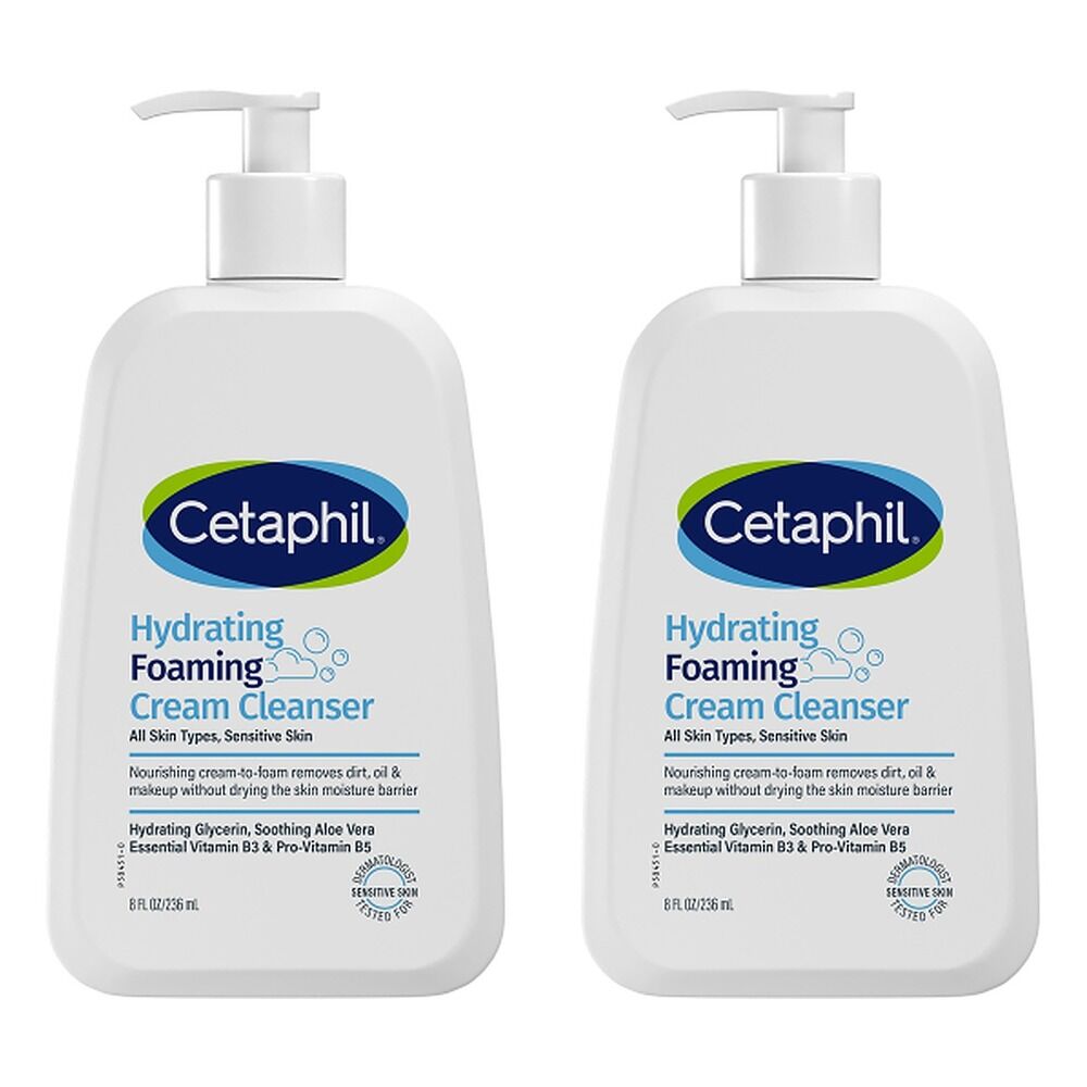 Cetaphil Hydrating Foaming Cream Cleanser 236mL Pack of 2