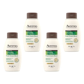 Aveeno Fresh Greens Blend Natural Volumising Shampoo for Fine Hair Pack of 4