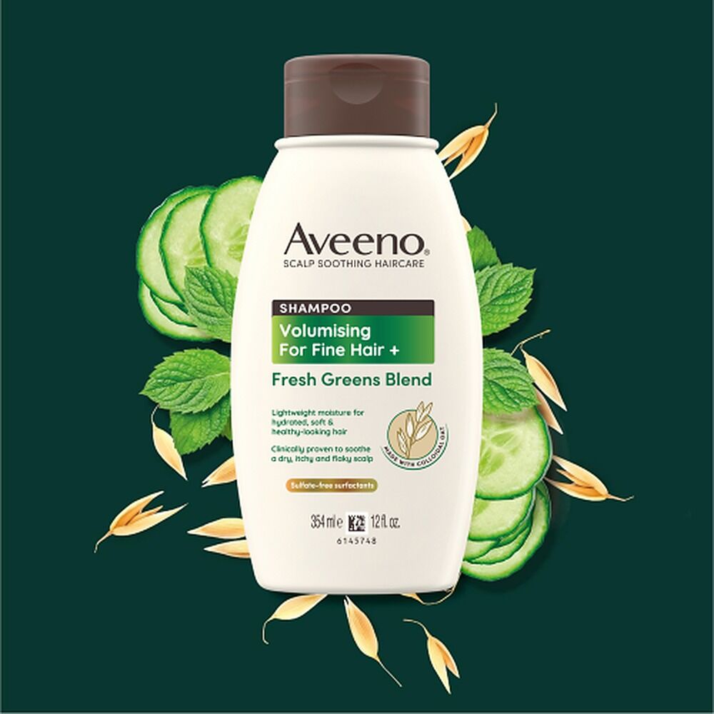 Aveeno Fresh Greens Blend Natural Volumising Shampoo for Fine Hair 354mL