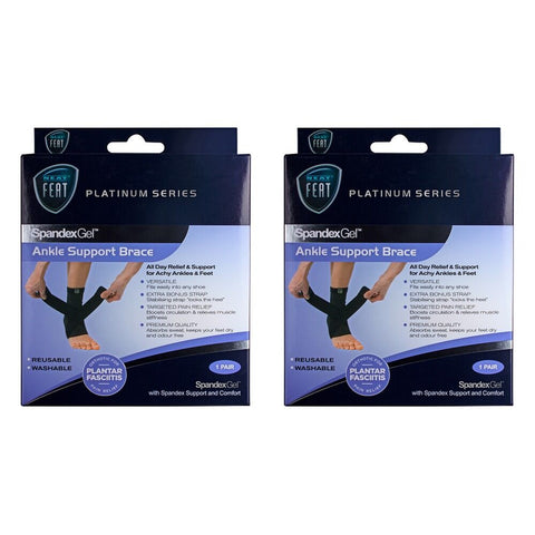 Neat Feat Spandex Gel Ankle Brace, Medium Pack of 2