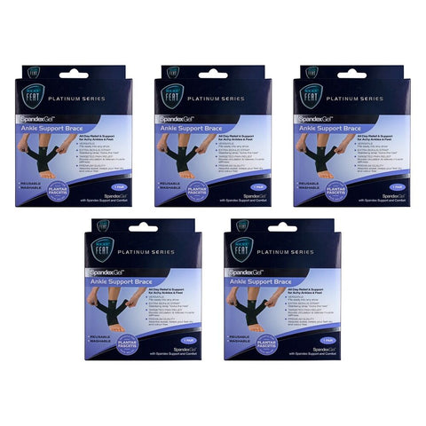 Neat Feat Spandex Gel Ankle Brace, Medium Pack of 5