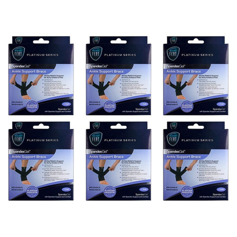 Neat Feat Spandex Gel Ankle Brace, Medium Pack of 6