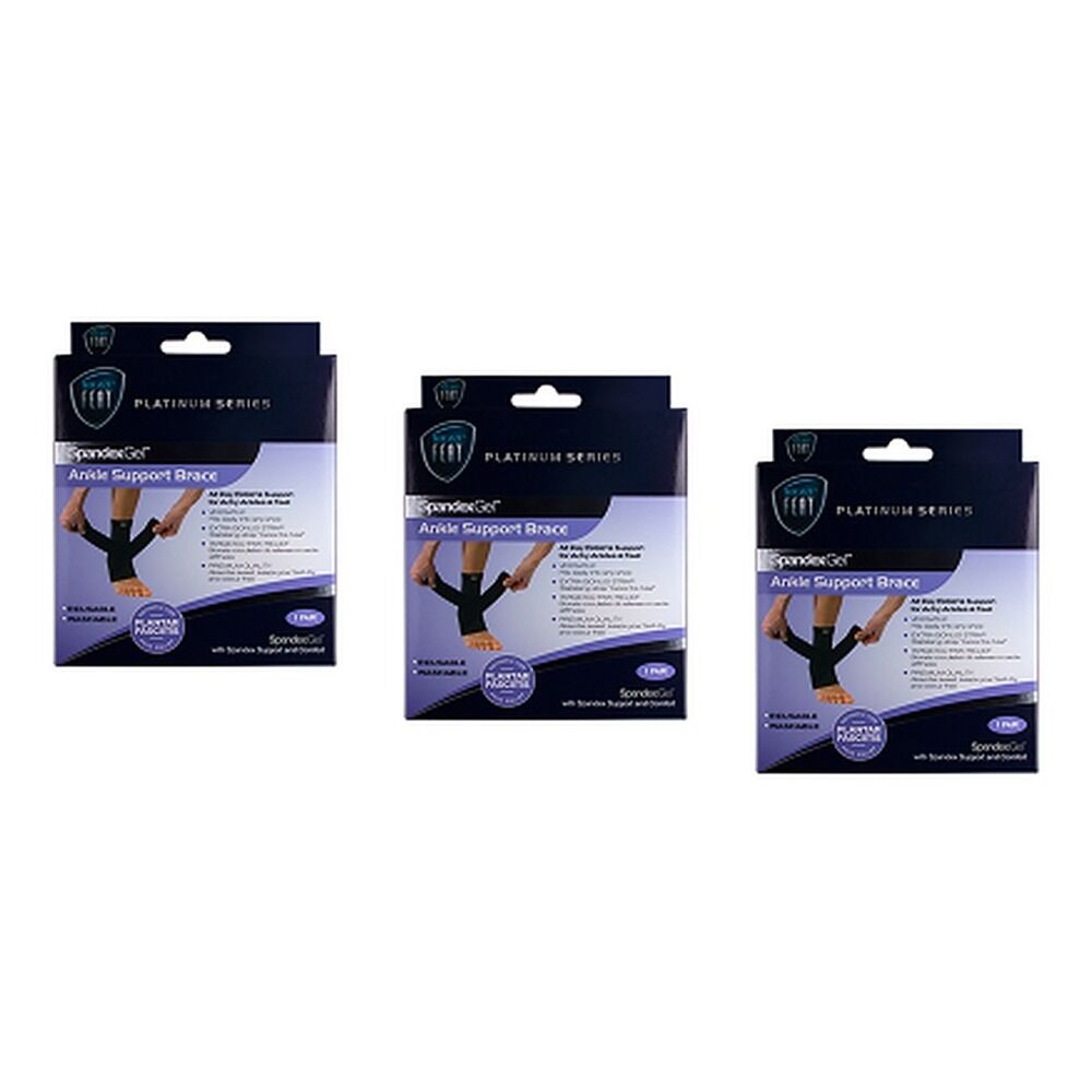 Neat Feat Spandex Gel Ankle Brace, Large Pack of 3
