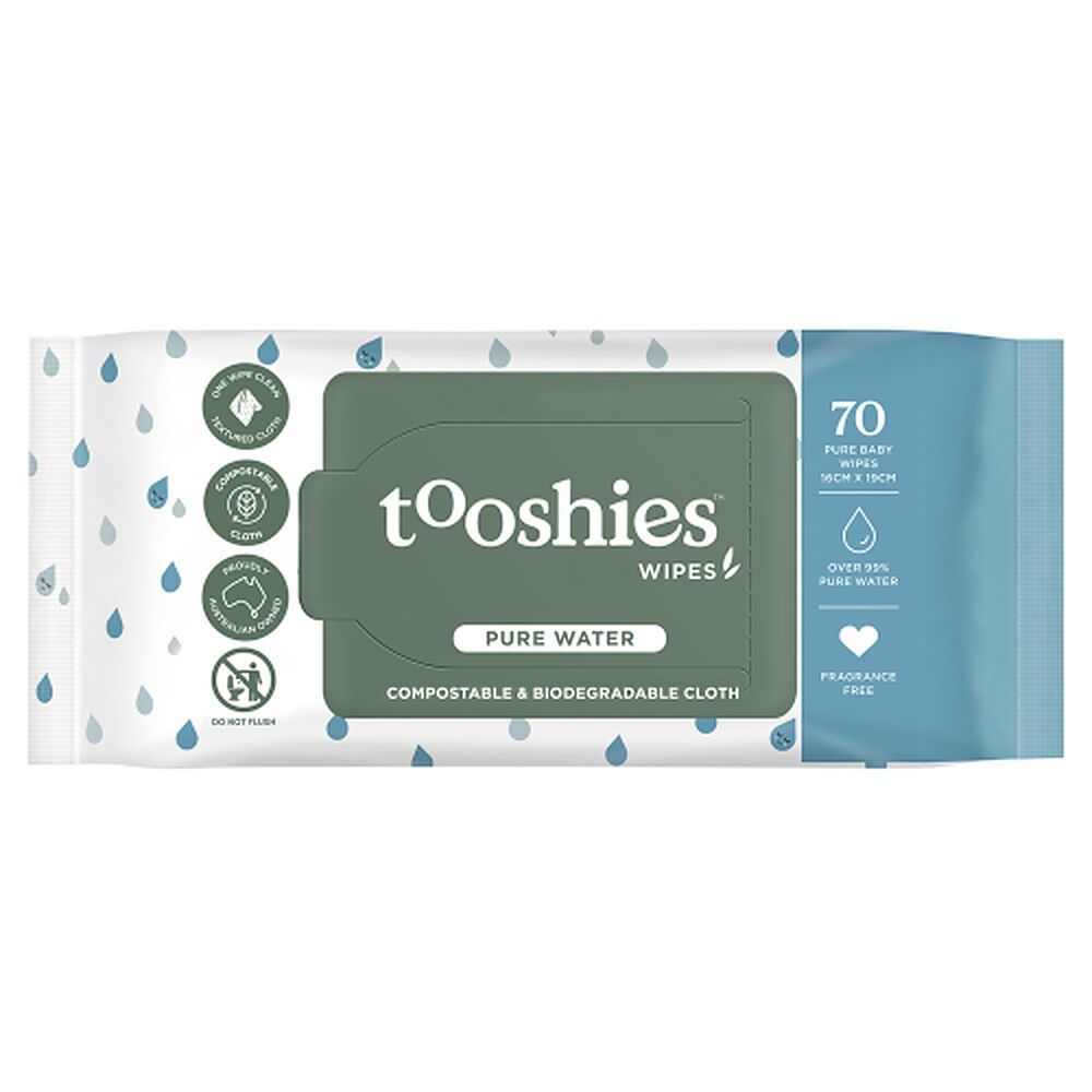 tooshies Eco Pure Water Baby Wipes 70 Pack