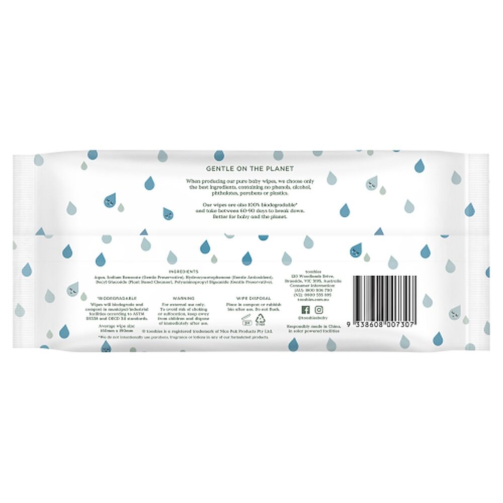 tooshies Eco Pure Water Baby Wipes 70 Pack