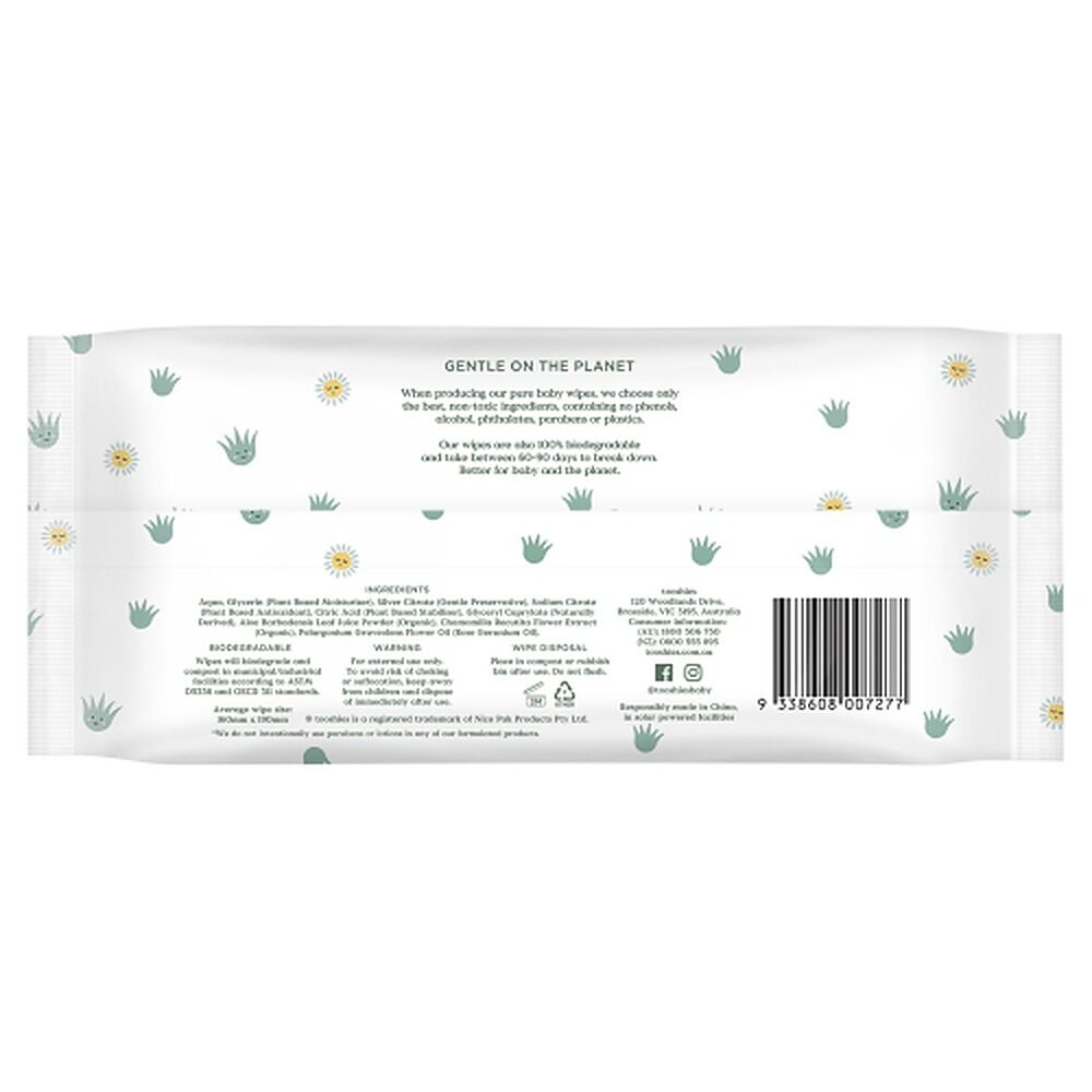 Tooshies Eco Aloe Vera & Chamomile Baby Wipes 70 Pack