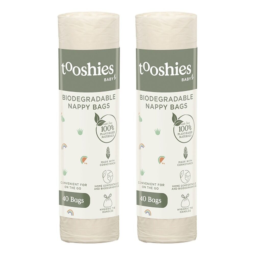 tooshies Eco Biodegradable Nappy Bags 40 Pack Bundle of 2