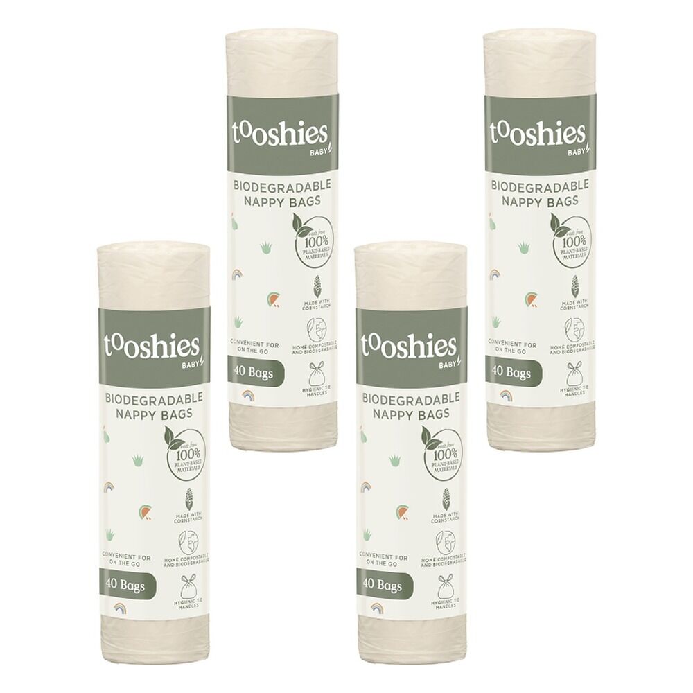 tooshies Eco Biodegradable Nappy Bags 40 Pack Bundle of 4