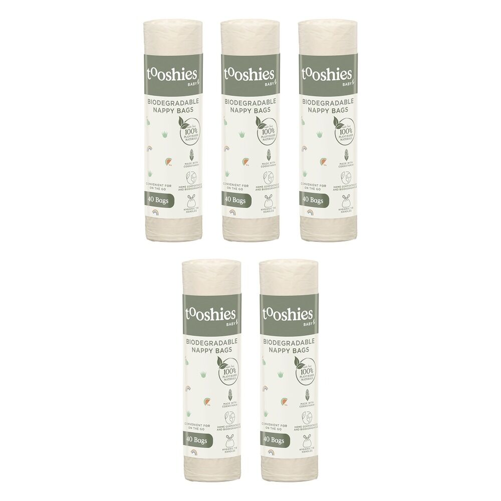 tooshies Eco Biodegradable Nappy Bags 40 Pack Bundle of 5